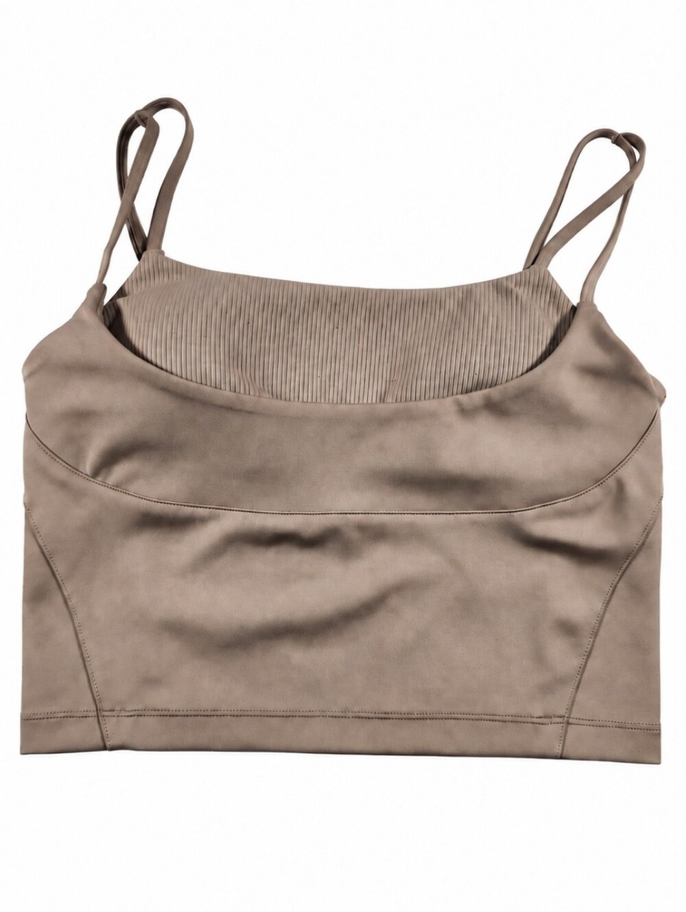 Alo Yoga Alosoft Layered Cami Tank Top Brown Taupe Size S